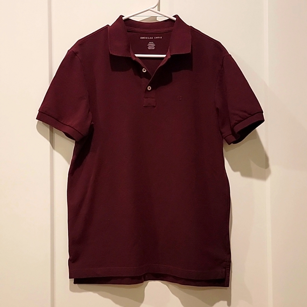 American Eagle Standard Fit Pique Polo Shirt Medium